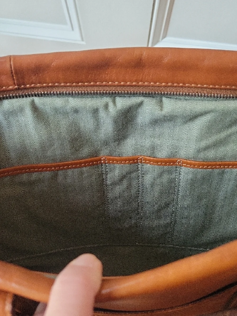 Jack Spade Brown Leather Briefcase Laptop Bag Shoulder Strap